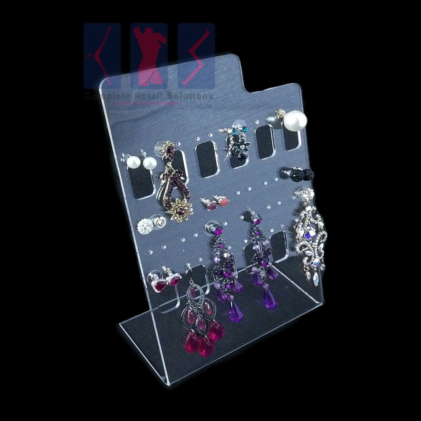 Luxury Acrylic Counter Top Stud Earring Display Stand For Retail & Market Stall