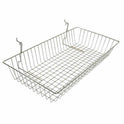 1x New Slatwall Gridmesh Shallow Wire Basket Size (24x 12x 4) Inches