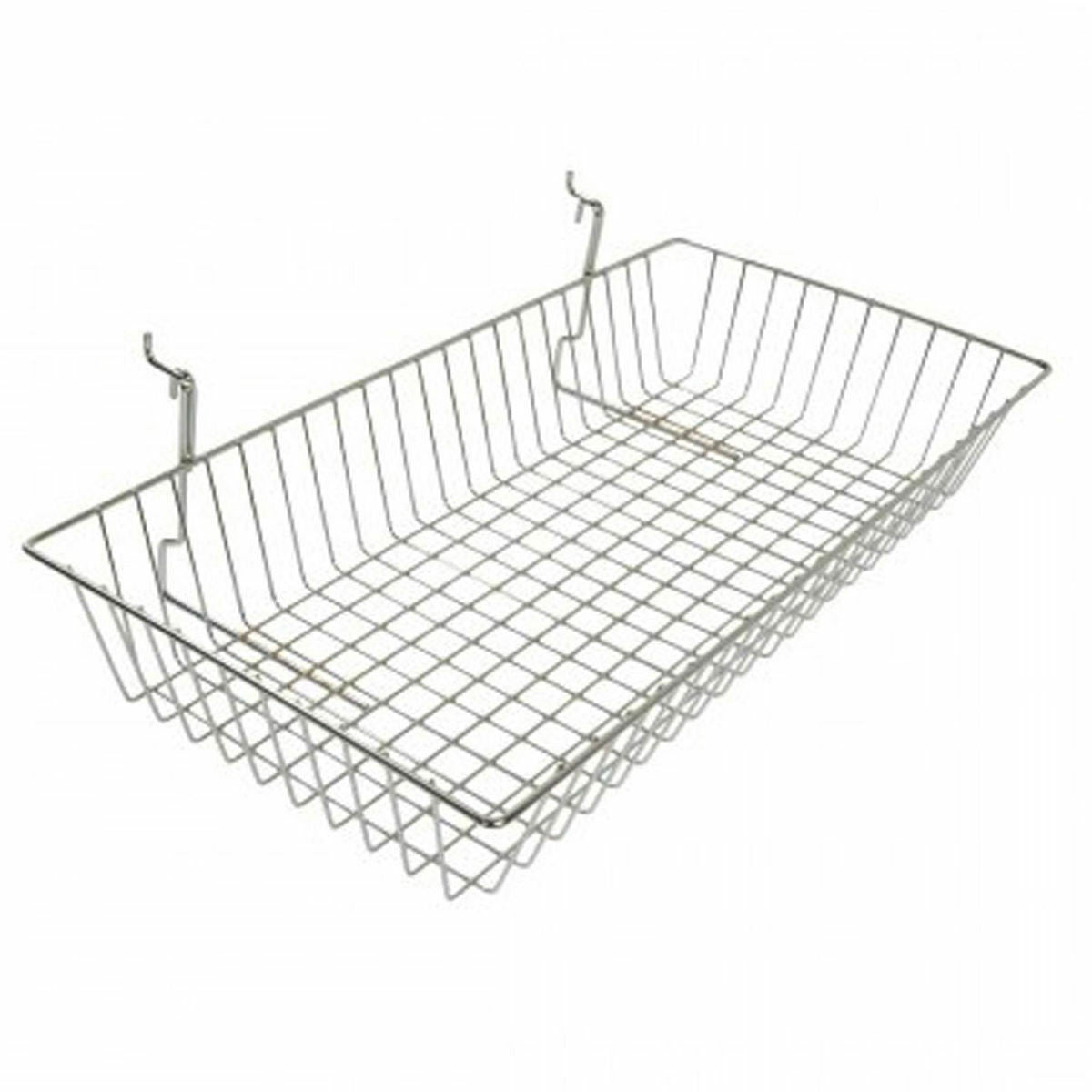 1x New Slatwall Gridmesh Shallow Wire Basket Size (24x 12x 4) Inches
