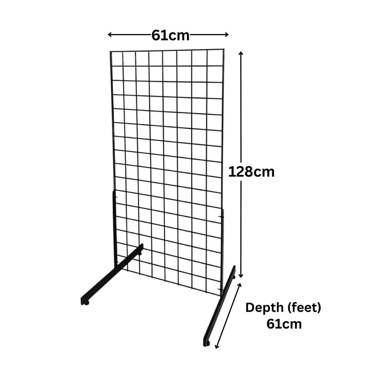 New 4ft Black Grid Panel - Heavy Duty Mesh with T-Leg for durable displays