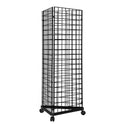 8ft Black Three-Way Grid Mesh Stand With Euro Hooks Included 195X