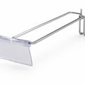 8 Inch Heavy Duty Chrome Single Prong Pegboard Hook with Overhead Arm for Price Holder