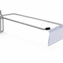 12 Inch Heavy Duty Chrome Single Prong Pegboard Hook with Overhead Arm for Price Holder