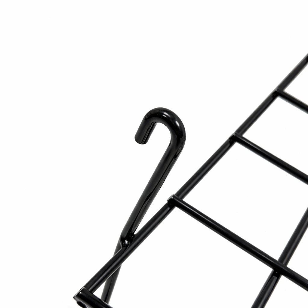5ft H-Shape Grid Mesh Gondola Display Stand with Wheels – Double-Sided Retail Gridwall Merchandiser with Shelves