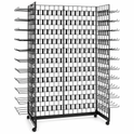 8ft Black Grid Mesh 'H' Stand Gondola Stand With 720x Single Hooks