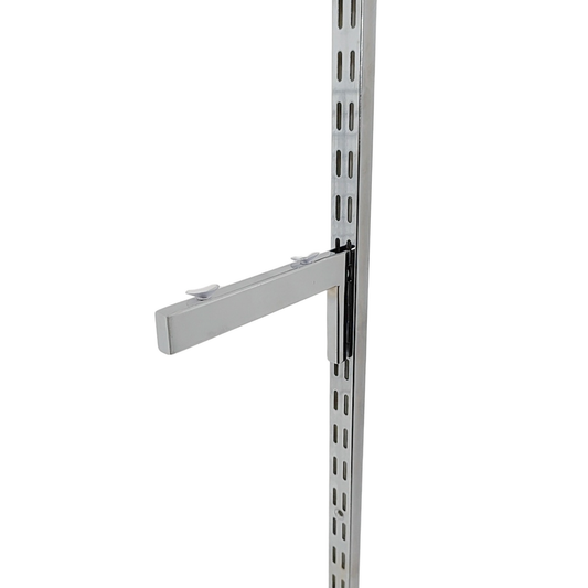 1x Chrome Glass Shelf Bracket For Upright With Suction Pads
