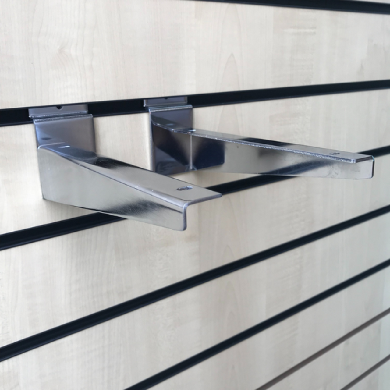 WOODEN SHELF BRACKETS (Pair) FOR SLATWALL IN 6 SIZES & SHELF IN MAPLE & WHITE