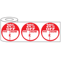 500x45mm Round Adhesive % Off Promo Stickers