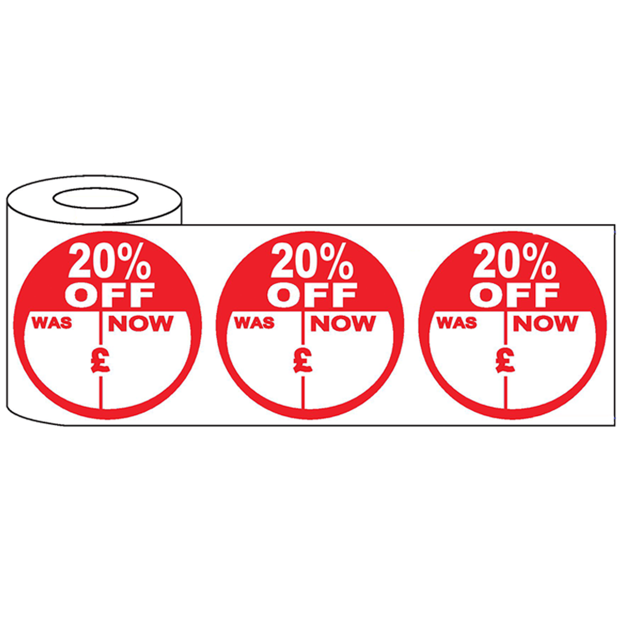 500x45mm Round Adhesive % Off Promo Stickers