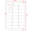 Multi-Purpose A4 White Self-Adhesive Labels 24 Label Dimensions