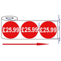 500x45mm £25.99 Red Sign Self Adhesive Stickers Sticky Labels Swing Labels For Retail Price