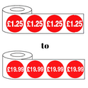 1000x 25mm £1.25-£19.99 Red Price Self Adhesive Stickers Sticky Labels Swing Tag Labels For Retail