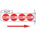 1000x 25mm £2.99 Red Price Self Adhesive Stickers Sticky Labels Swing Tag Labels For Retail