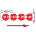 1000x 25mm £18.99 Red Price Self Adhesive Stickers Sticky Labels Swing Tag Labels For Retail