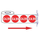 1000x 25mm £4.99 Red Price Self Adhesive Stickers Sticky Labels Swing Tag Labels For Retail