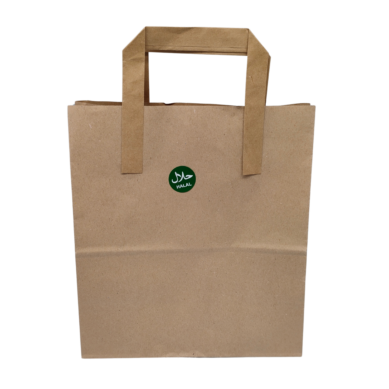 Plain green 25mm sticker featuring 'Halal' in white text in both Arabic and English, with a clean design, ideal for labelling food packaging