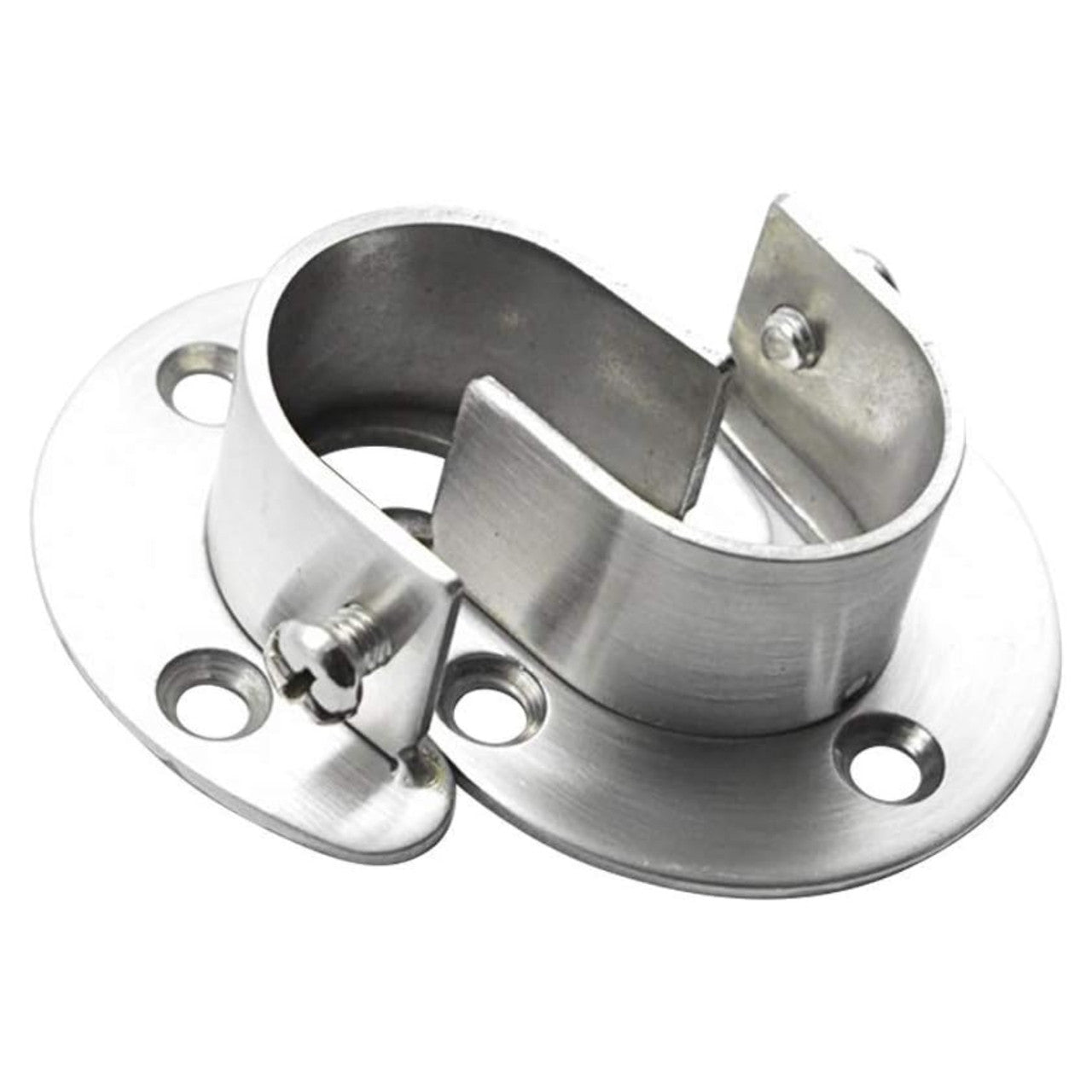 2 Pack Heavy-Duty Stainless Closet Rod Holders, U-Shaped with Screws, Easy Install
