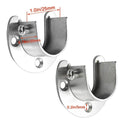 2 Pack Heavy-Duty Stainless Closet Rod Holders, U-Shaped with Screws, Easy Install