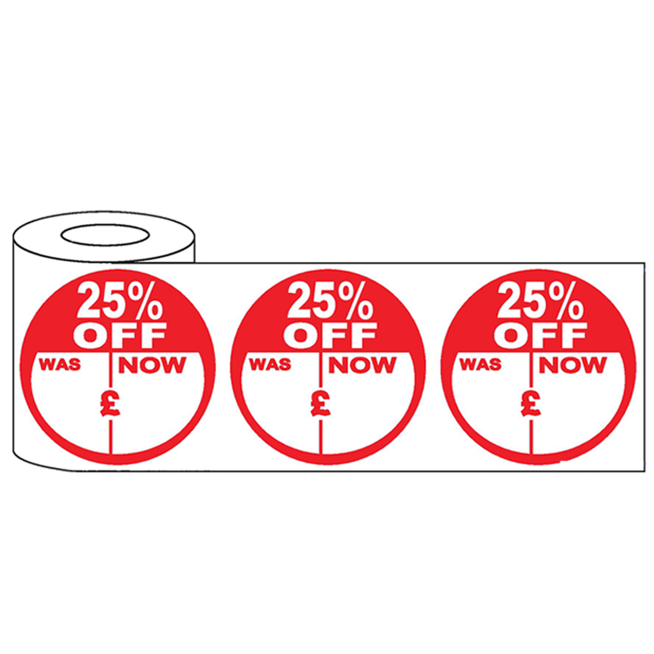 500x45mm Round Adhesive % Off Promo Stickers
