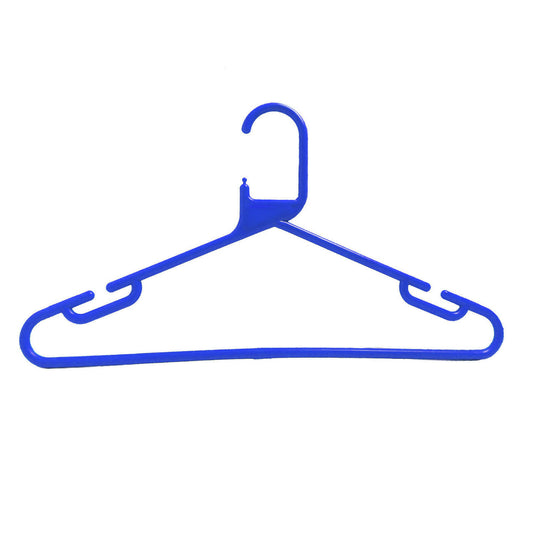 100x Blue Strong Heavy Duty Plastic Coat Hangers, Suit, Trouser Etc Garment Clothes Hanger