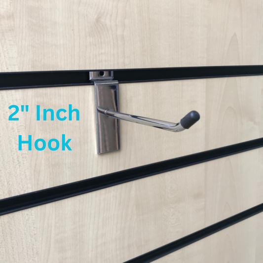 2" 45 Degree Slatwall Hooks Accessory Single Prong Shop Display (2 Inch)