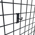 Black Grid Mesh Hooks Single Prong Shop Display