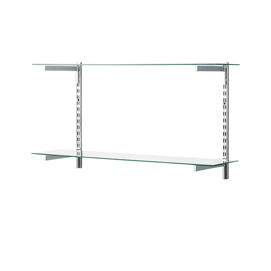 Glass Twin Slot Shelving Set - 20cm Width