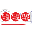 500x45mm Red Price Adhesive Stickers £3.99 2 For £10