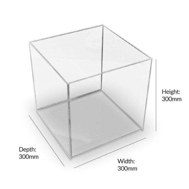 Acrylic Cube Display Stand Square 5 Sided Box Perspex Tray Case Shop Holder