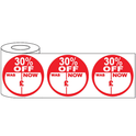 500x45mm Round Adhesive % Off Promo Stickers