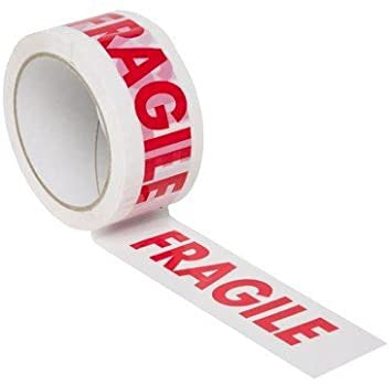 6x Rolls  Fragile Printed Strong Parcel Tape