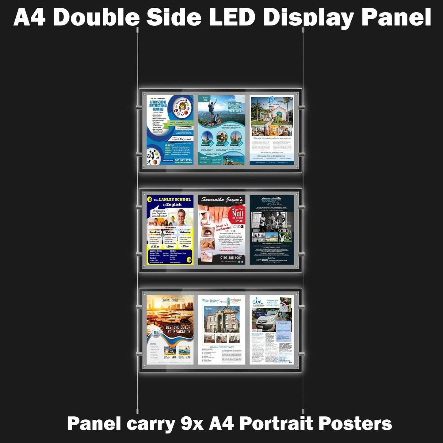 New A4 LED(9A4) Double Side Window Light Pocket Light Panel Estate Agent Display