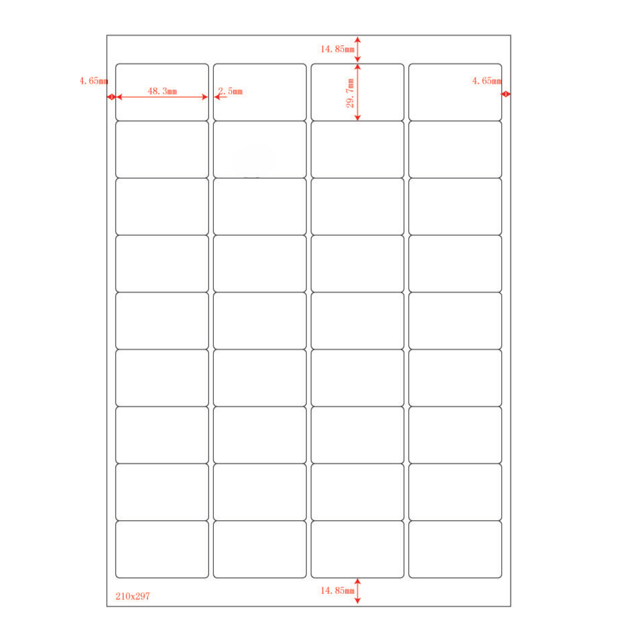 Multi-Purpose A4 White Self-Adhesive Labels - 36 Label Per sheet