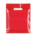 100x Plastic Plain Red Carrier Bags