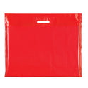 100x Plastic Plain Red Carrier Bags
