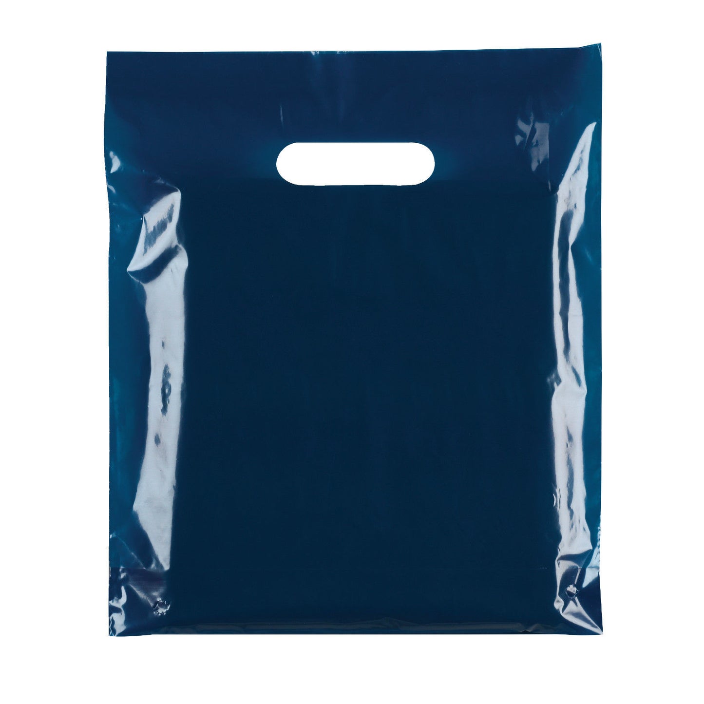 100x Plastic Plain Blue Carrier Bags