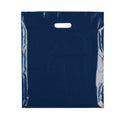 100x Plastic Plain Blue Carrier Bags