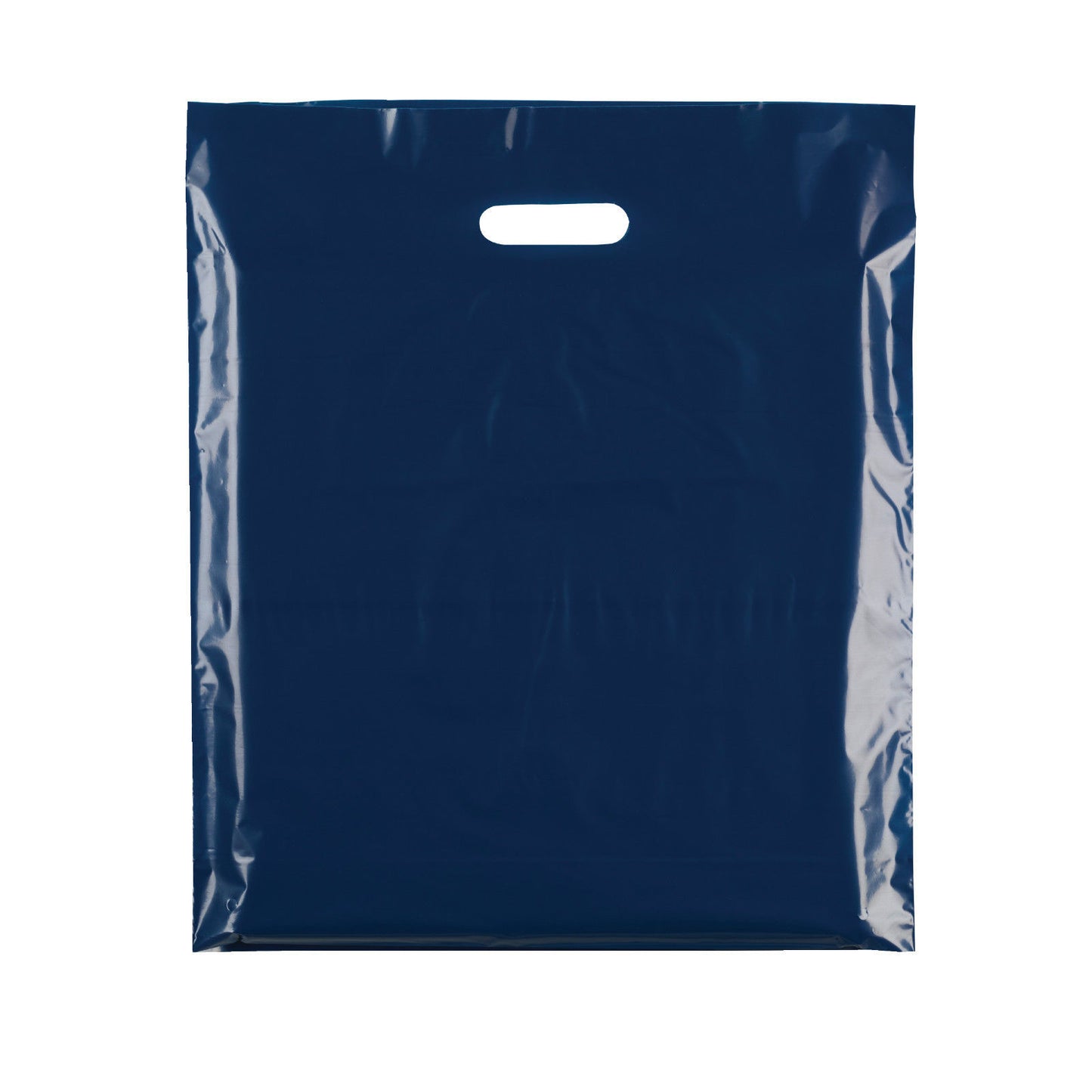 100x Plastic Plain Blue Carrier Bags