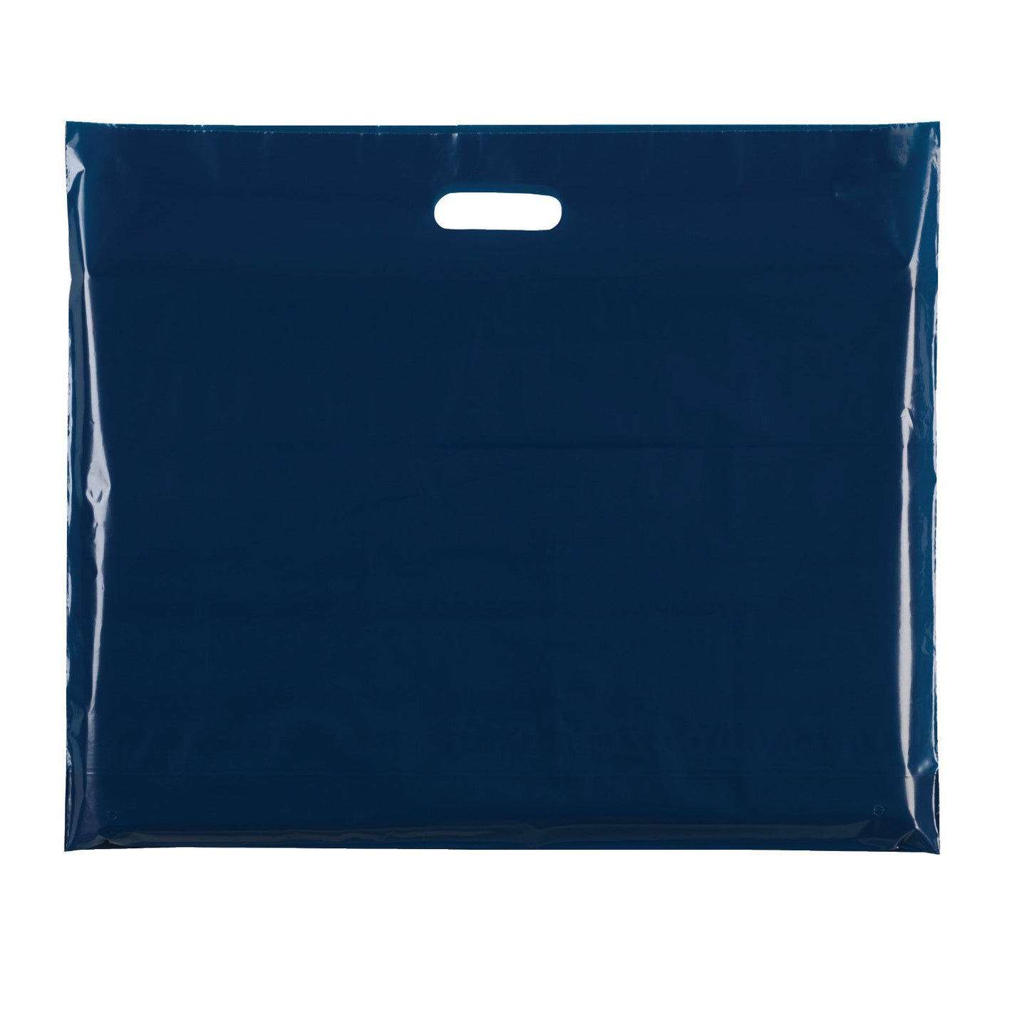 100x Plastic Plain Blue Carrier Bags