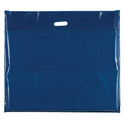 100x Plastic Plain Blue Carrier Bags