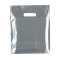 100x Plastic Plain Silver Carrier Bags