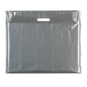 100x Plastic Plain Silver Carrier Bags