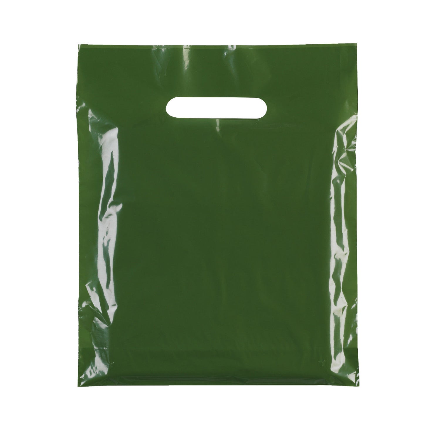 100x Plastic Plain Harrod Green Carrier Bags