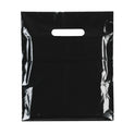 100x Plastic Plain Black Carrier Bags