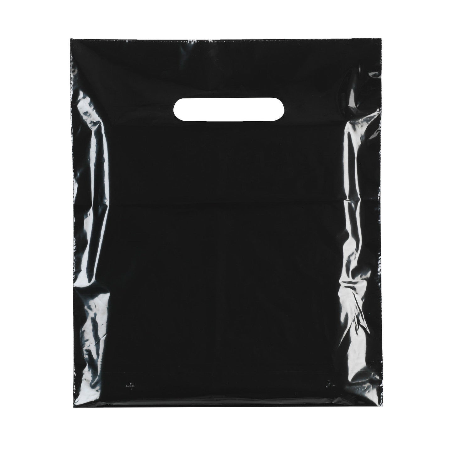 100x Plastic Plain Black Carrier Bags