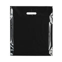 100x Plastic Plain Black Carrier Bags