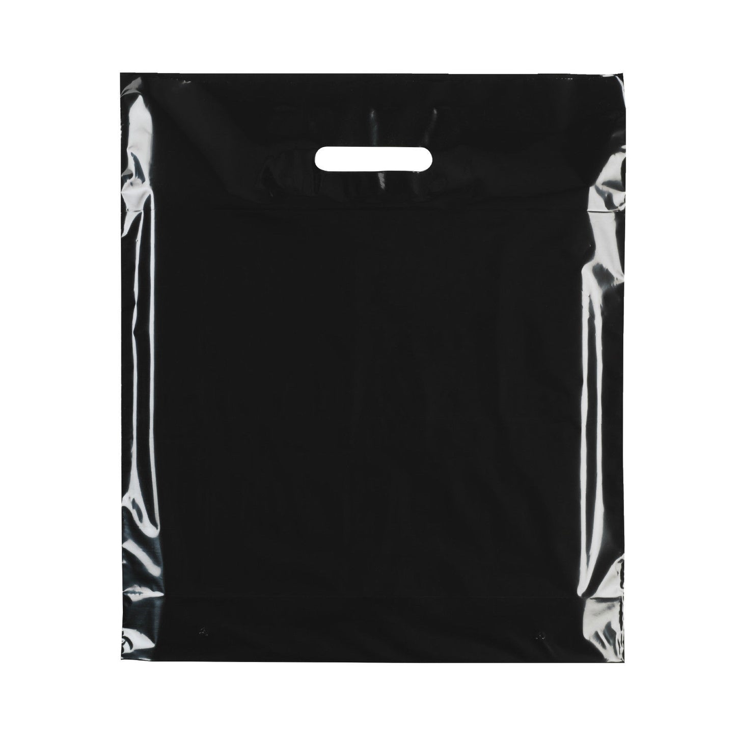 100x Plastic Plain Black Carrier Bags