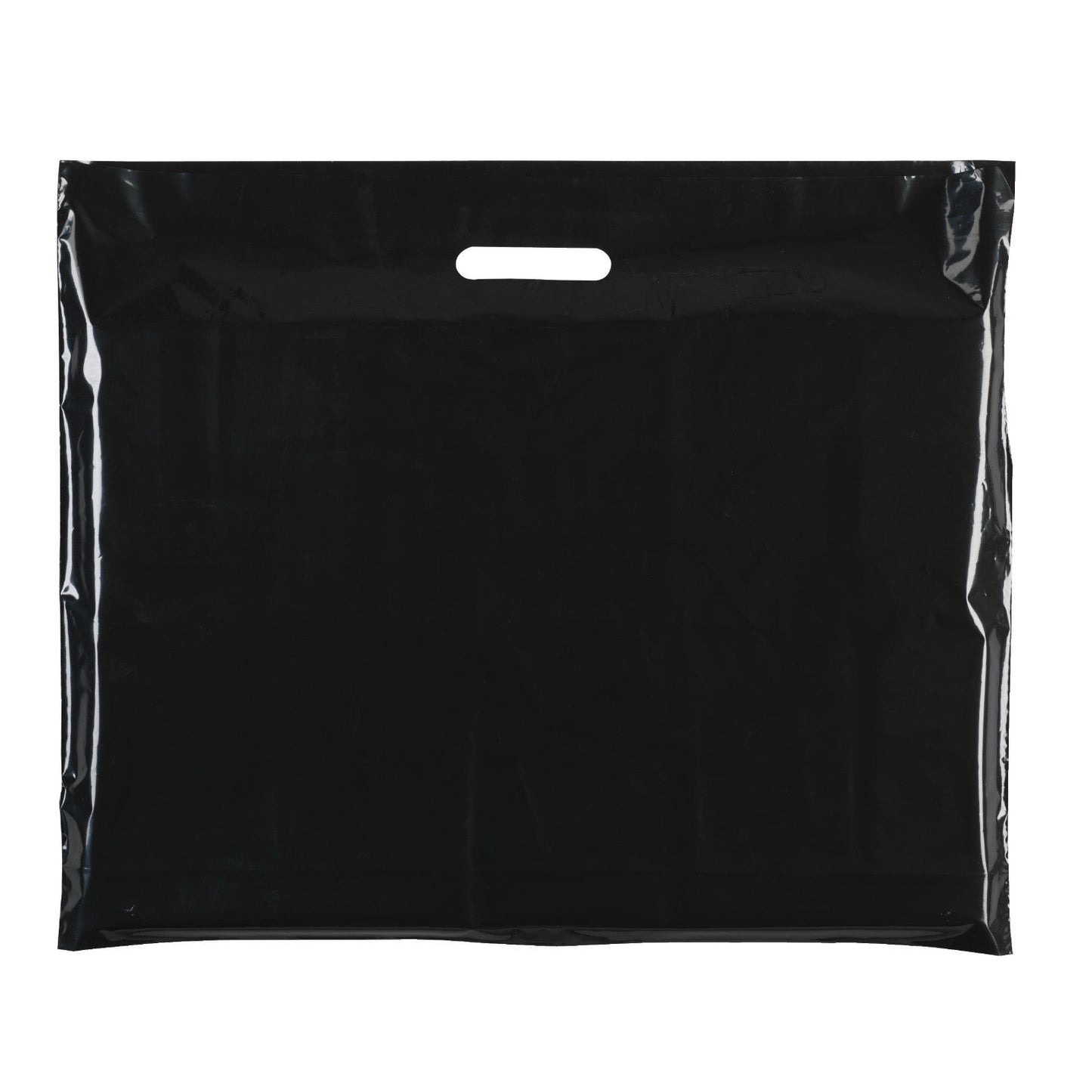 100x Plastic Plain Black Carrier Bags