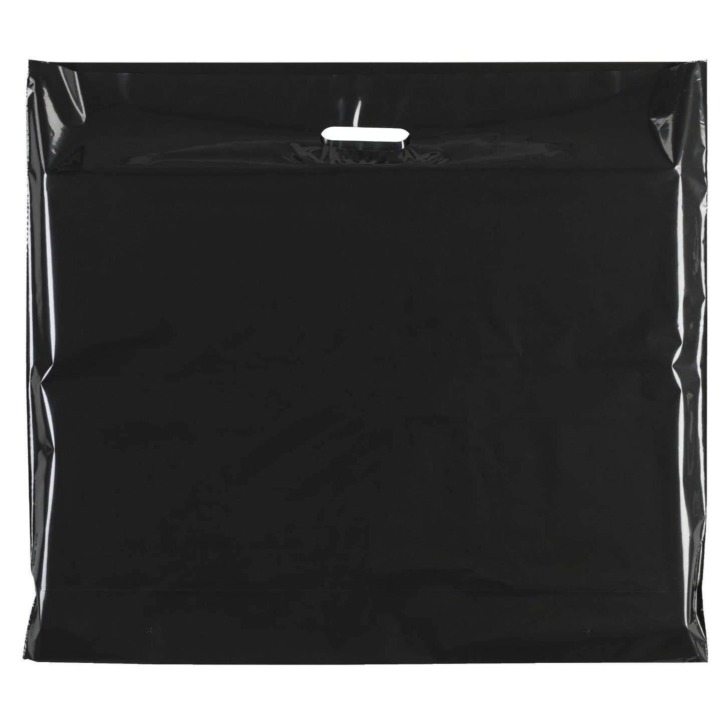 100x Plastic Plain Black Carrier Bags