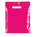 100x Plastic Plain Fuchsia Carrier Bags